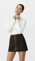 NENSI BOĞAZLI EKRU BODYSUIT