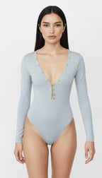 UMA GRİ V YAKA BODYSUIT