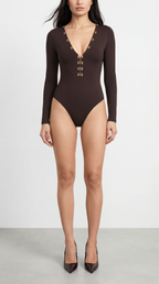 UMA KAHVERENGİ V YAKA BODYSUIT