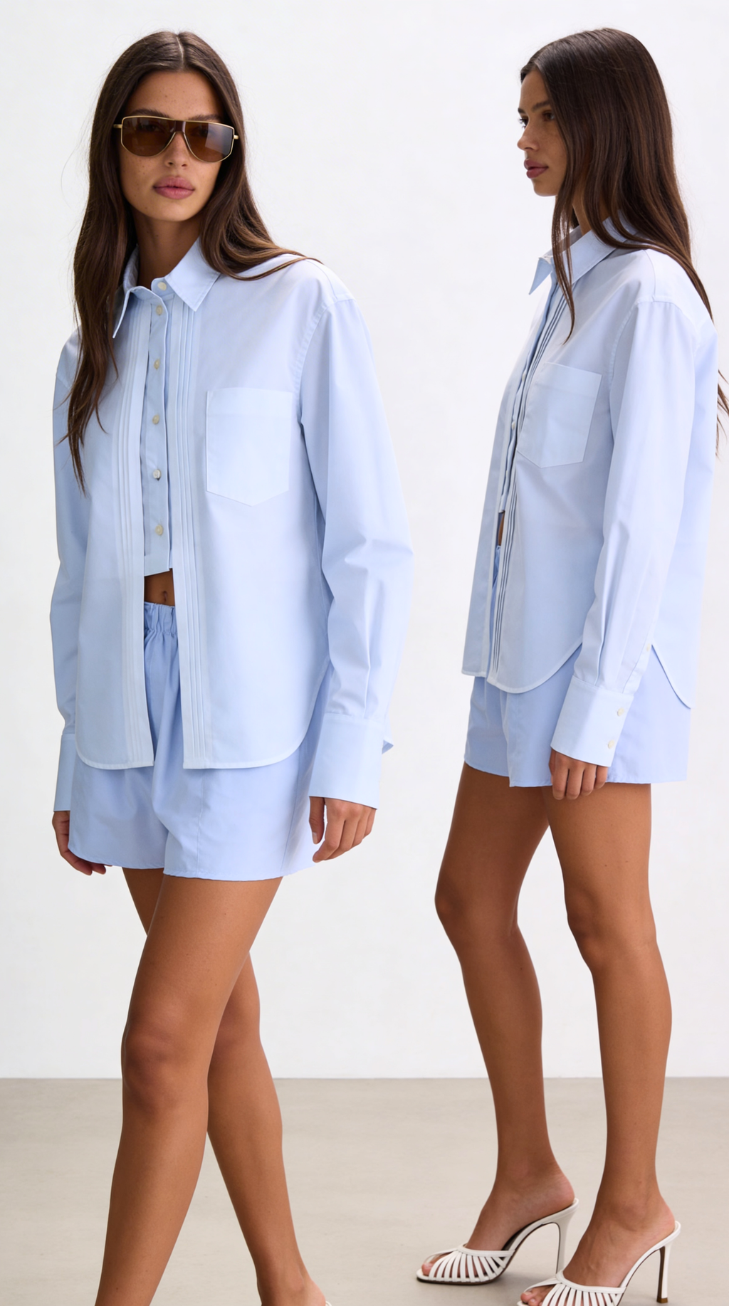 SAINT MAVİ GÖMLEK ŞORT TAKIM