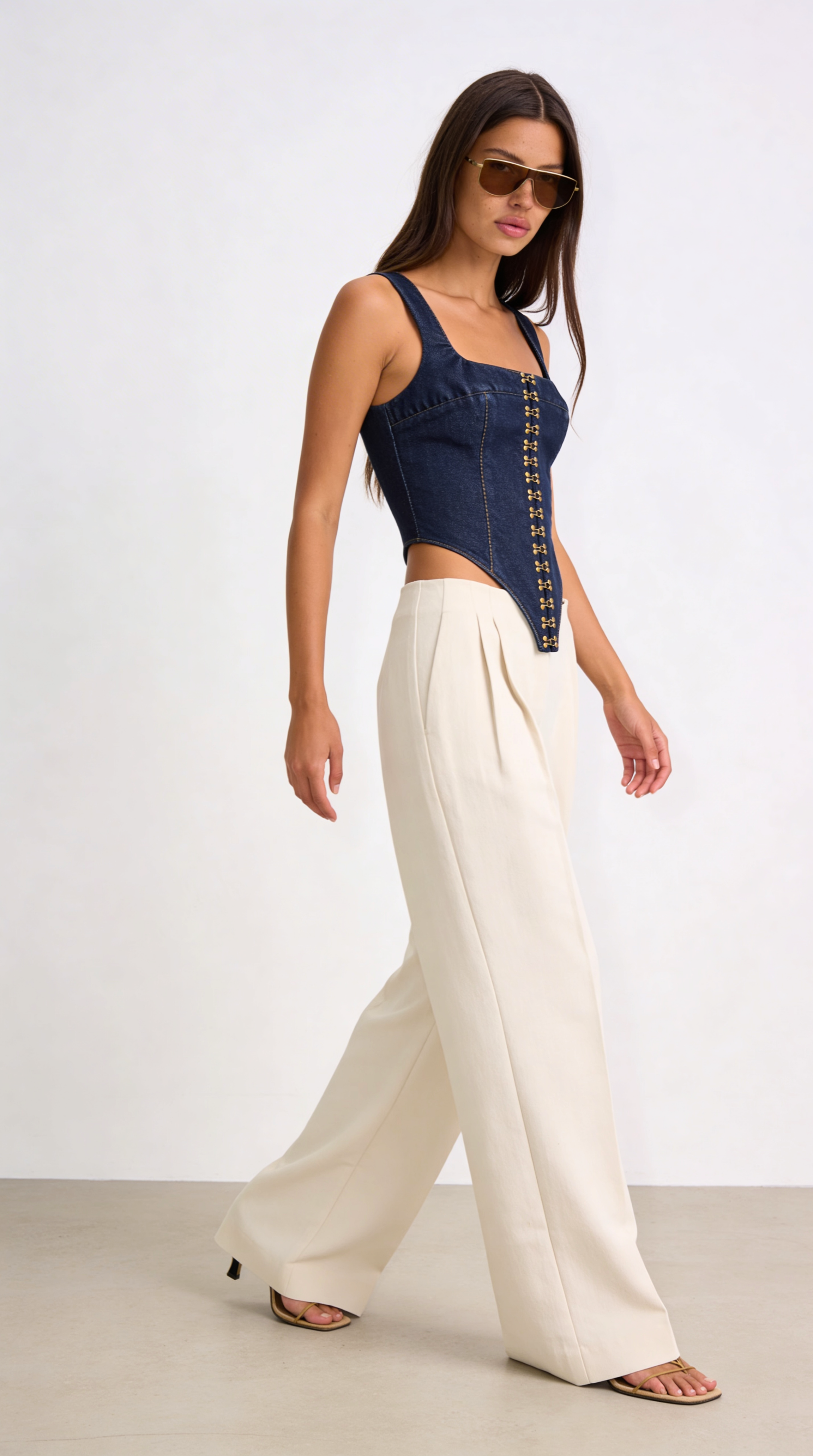 MOSS EKRU PALAZZO PANTOLON