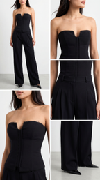 GRACE SİYAH STRAPLEZ KORSE