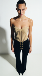PLAN RISE WAIST BLACK PANTS