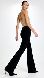 PLAN RISE WAIST BLACK PANTS