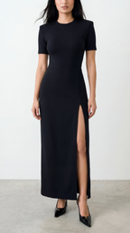 LUCEE BLACK SLIPPED SKIRT