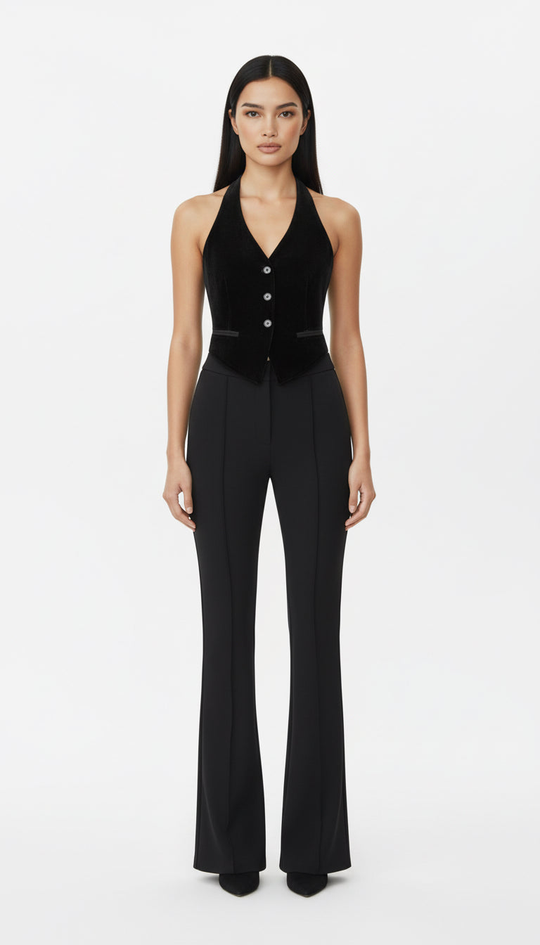 HADDY KADİFE SİYAH YELEK