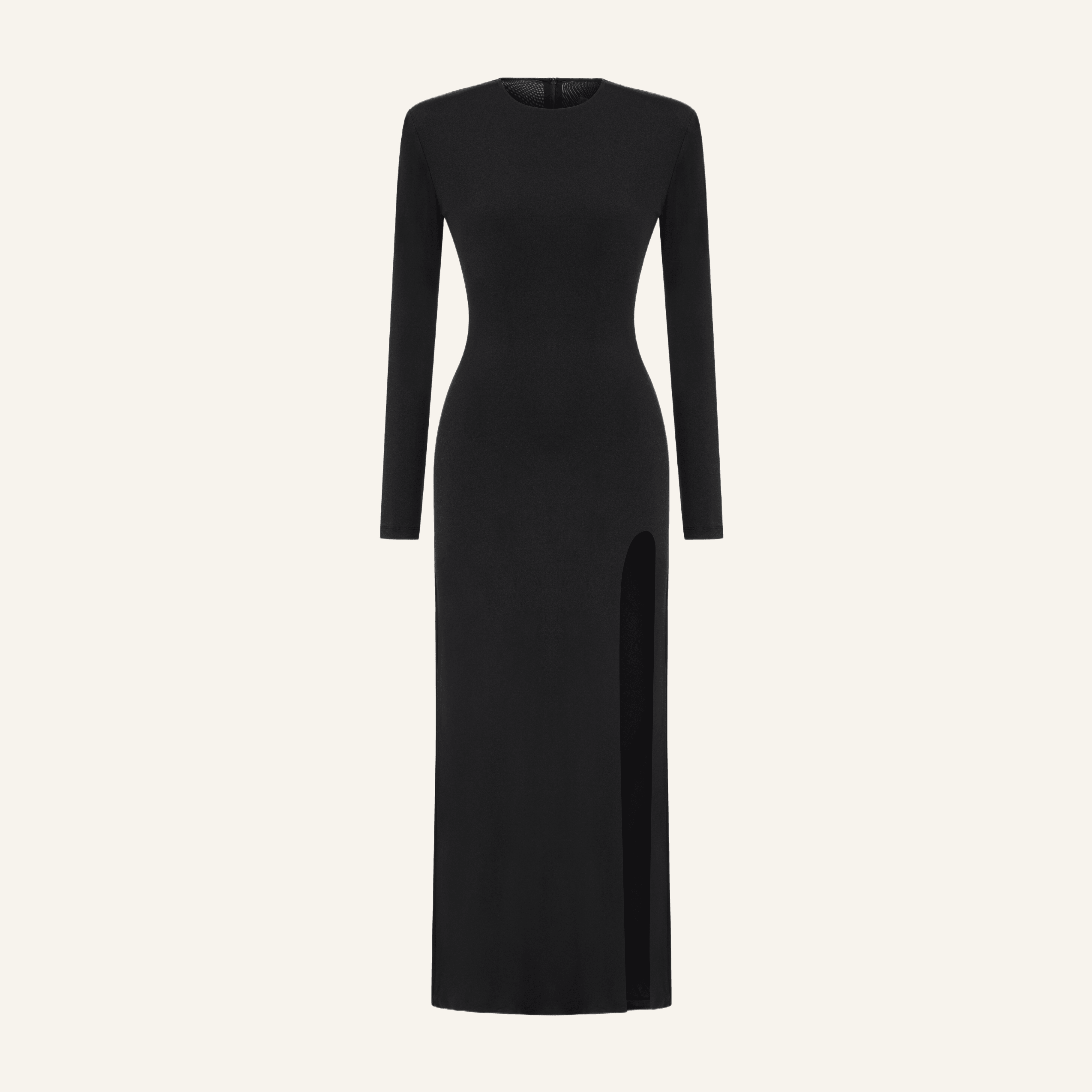 IRENE BLACK SLIPPED DRESS 