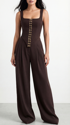 NAOMI KAHVERENGİ AGRAFLI KORSE