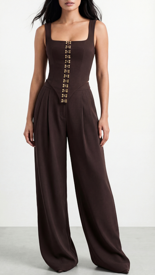 NAOMI KAHVERENGİ AGRAFLI KORSE