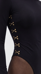 QUINN SİYAH BİSİKLET YAKA BODYSUIT