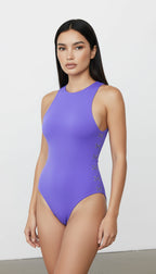 FAYE PURPLE HALTER BODYSUIT 