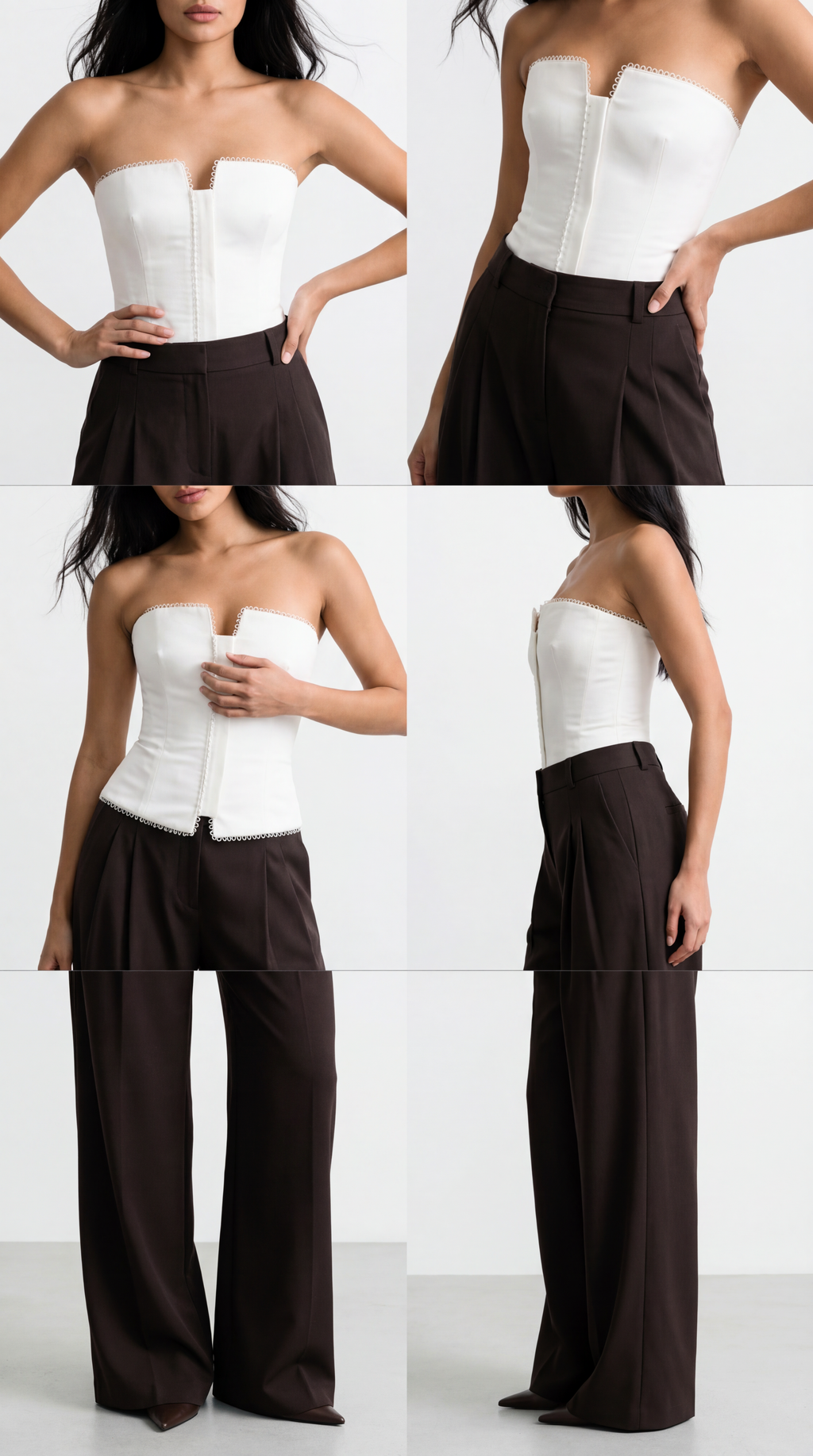 LOVIS WOOL BROWN PALAZZO TROUSERS