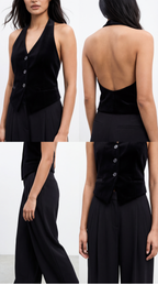 HADDY KADİFE SİYAH YELEK