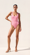 LEX METAL DETAYLI PEMBE BODYSUIT
