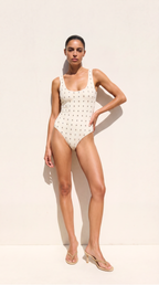 LEX METAL DETAYLI BEYAZ BODYSUIT