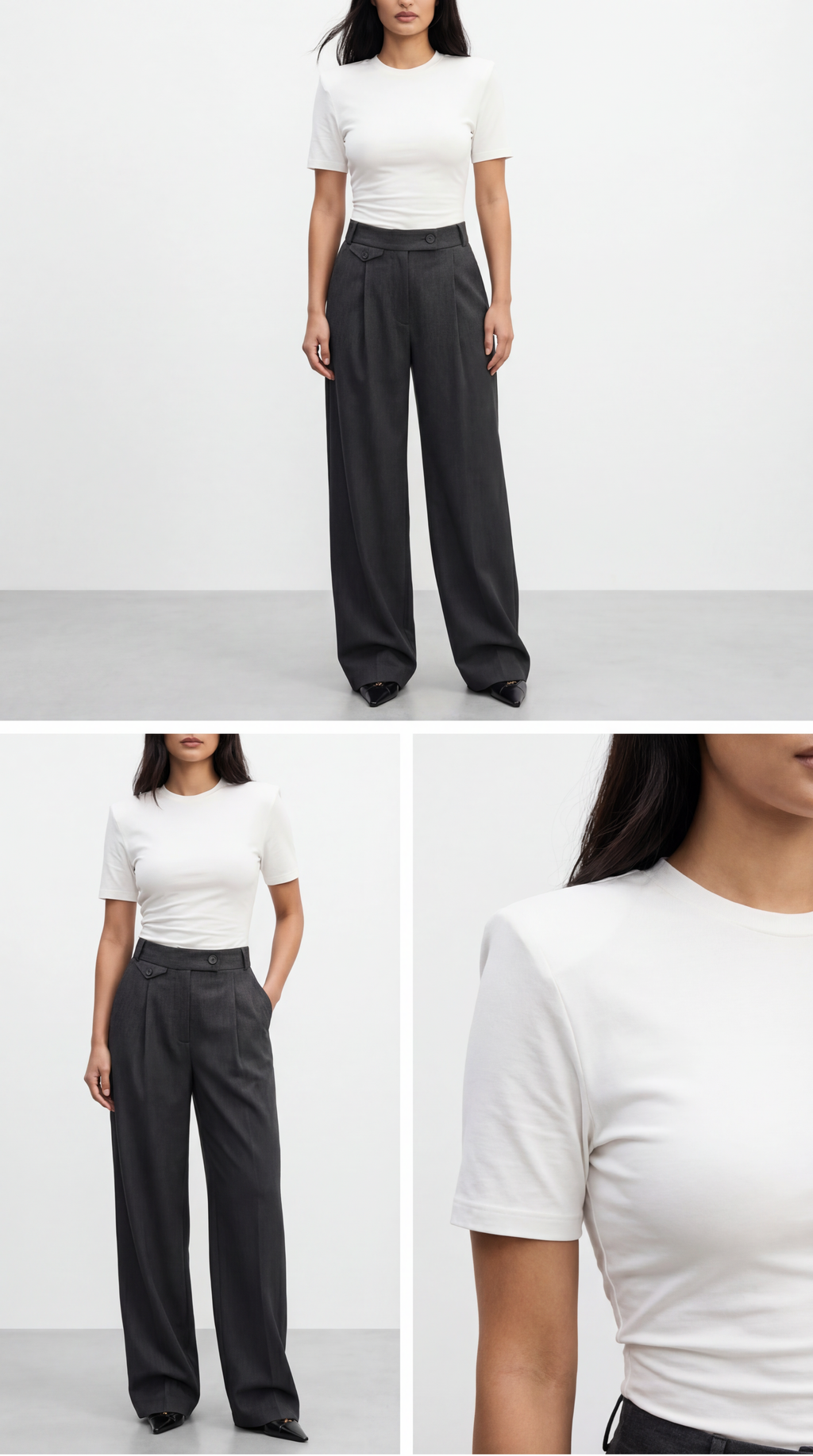GARTER GRAY PALAZZO TROUSERS