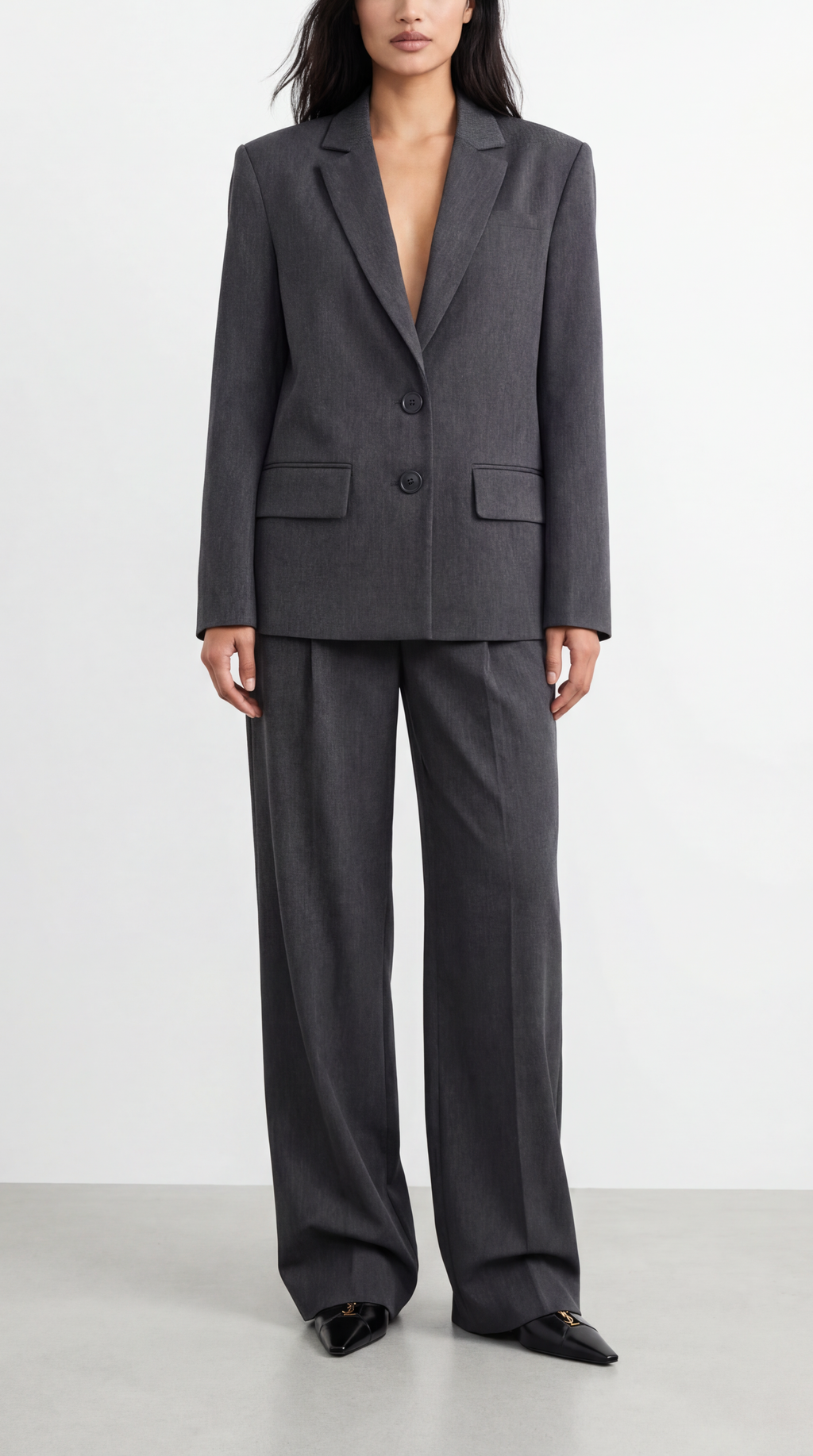 GARTER GRAY PALAZZO TROUSERS