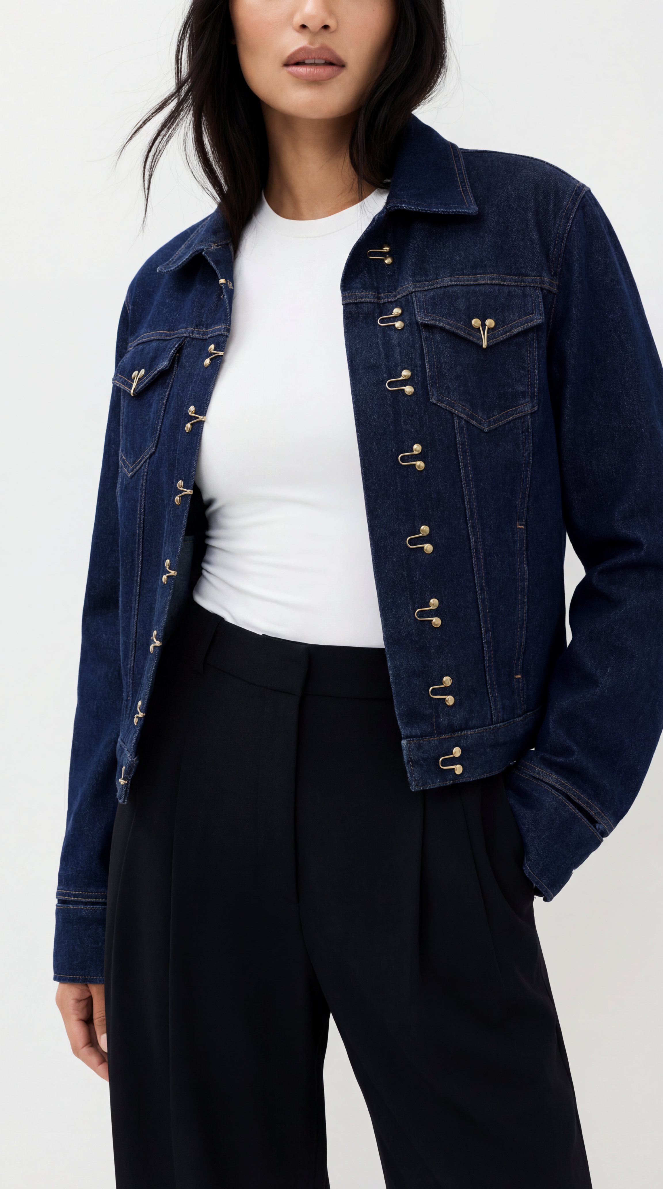 WES DENIM AGRAFTED JACKET