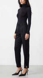 ELFI WOOL AFGRAPH DETAILED TROUSERS