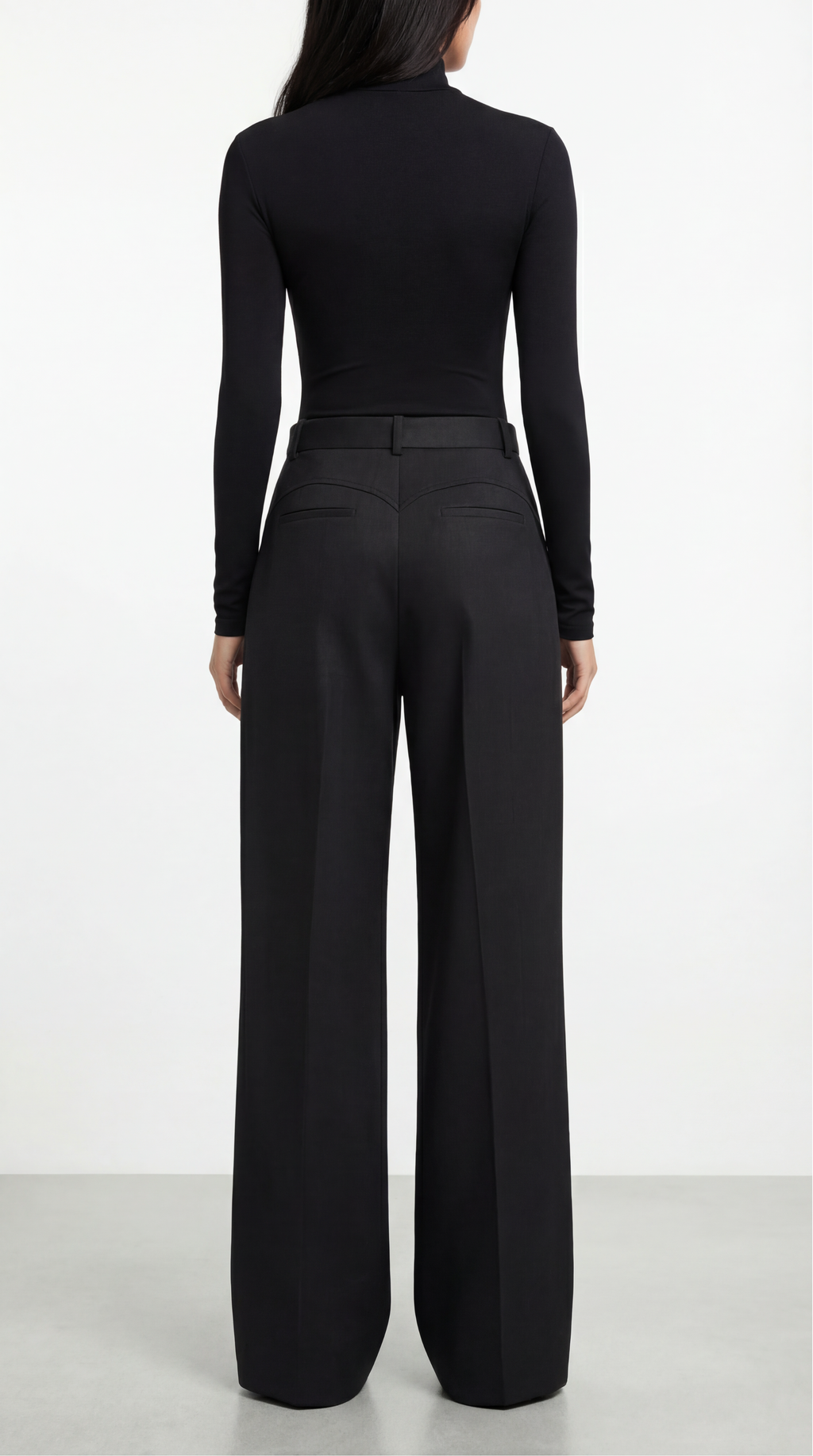 DIANDRA DİKİŞ DETAYLI YÜN SİYAH PANTOLON