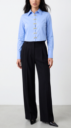 DREW AGRAF DETAYLI MAVİ GÖMLEK