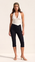 STUD SİYAH CAPRI PANTOLON