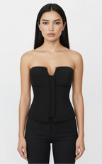 GRACE SİYAH STRAPLEZ KORSE