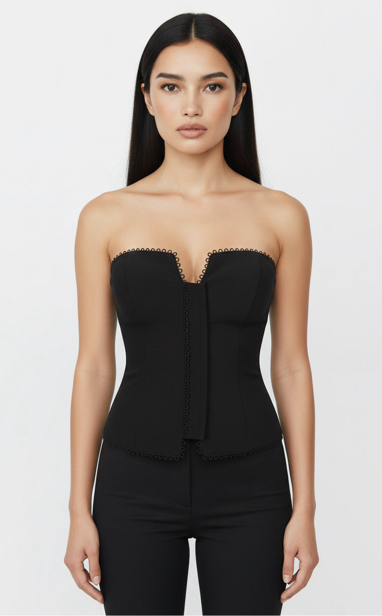 GRACE BLACK STRAPLESS CORSET