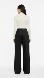 DIANDRA DİKİŞ DETAYLI YÜN SİYAH PANTOLON