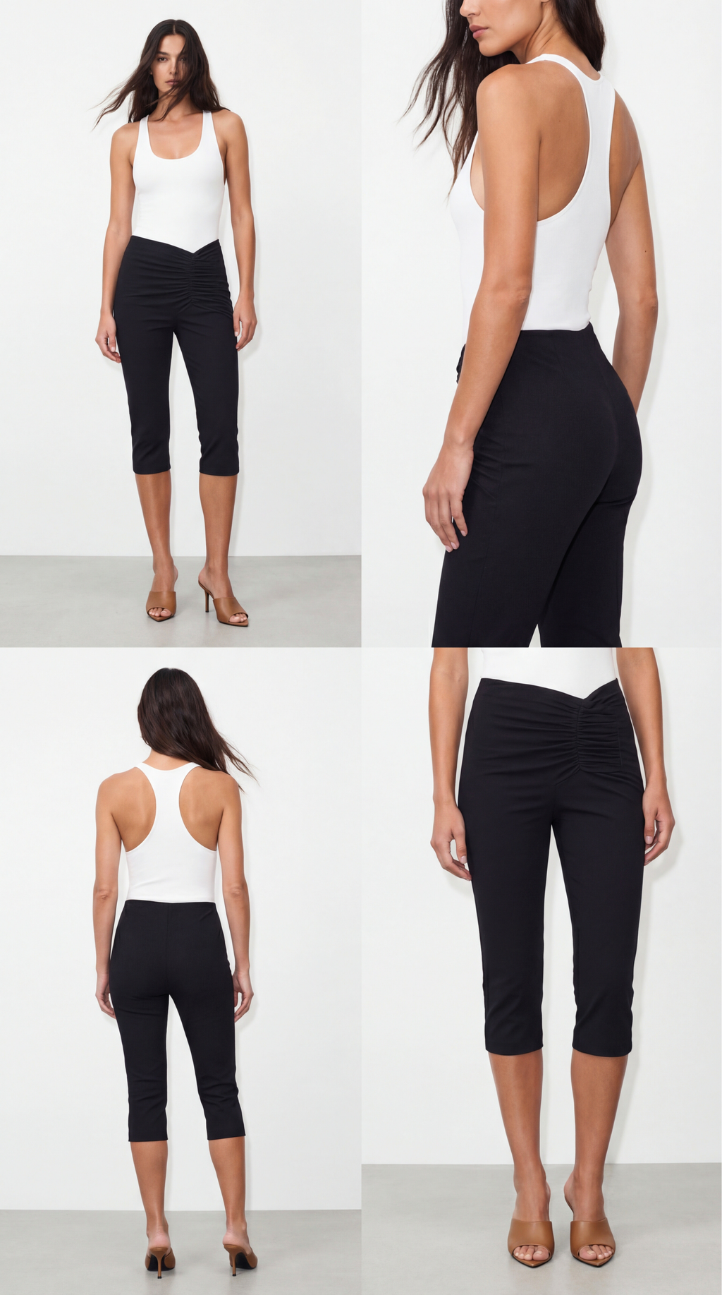 STUD SİYAH CAPRI PANTOLON