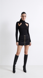 LYLE BLACK MINI SKIRT