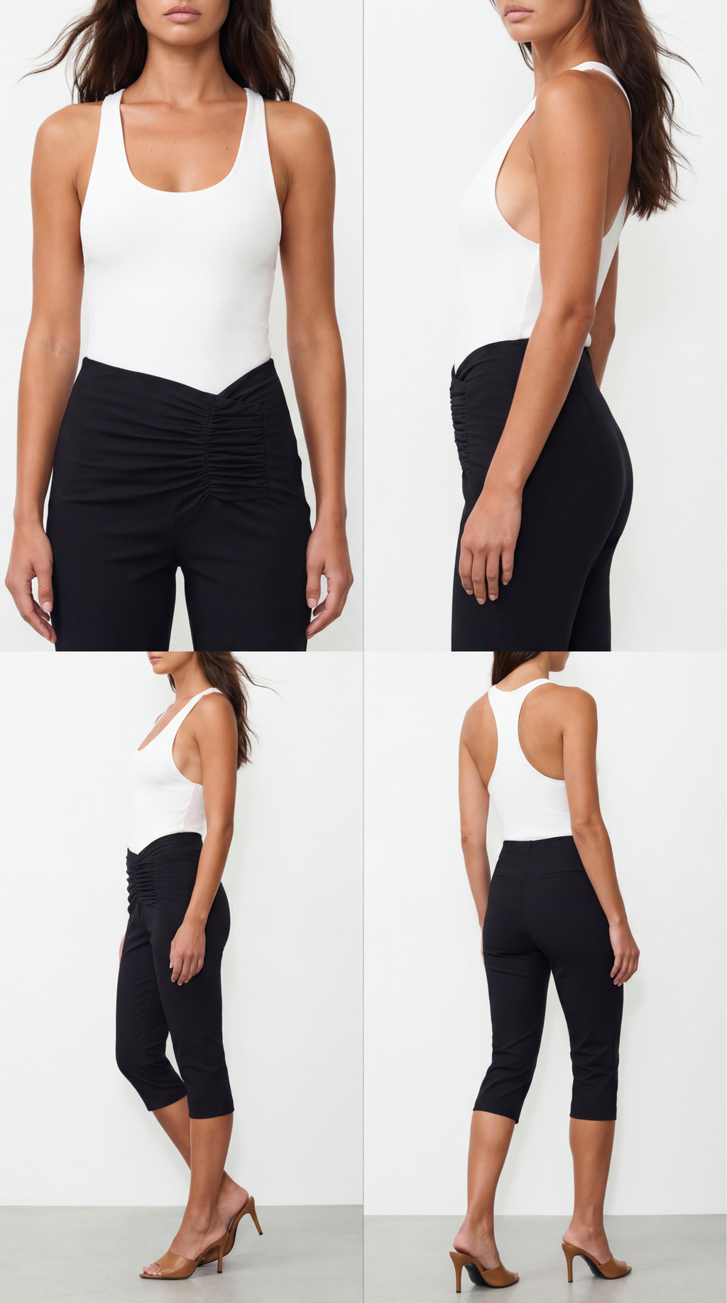STUD SİYAH CAPRI PANTOLON
