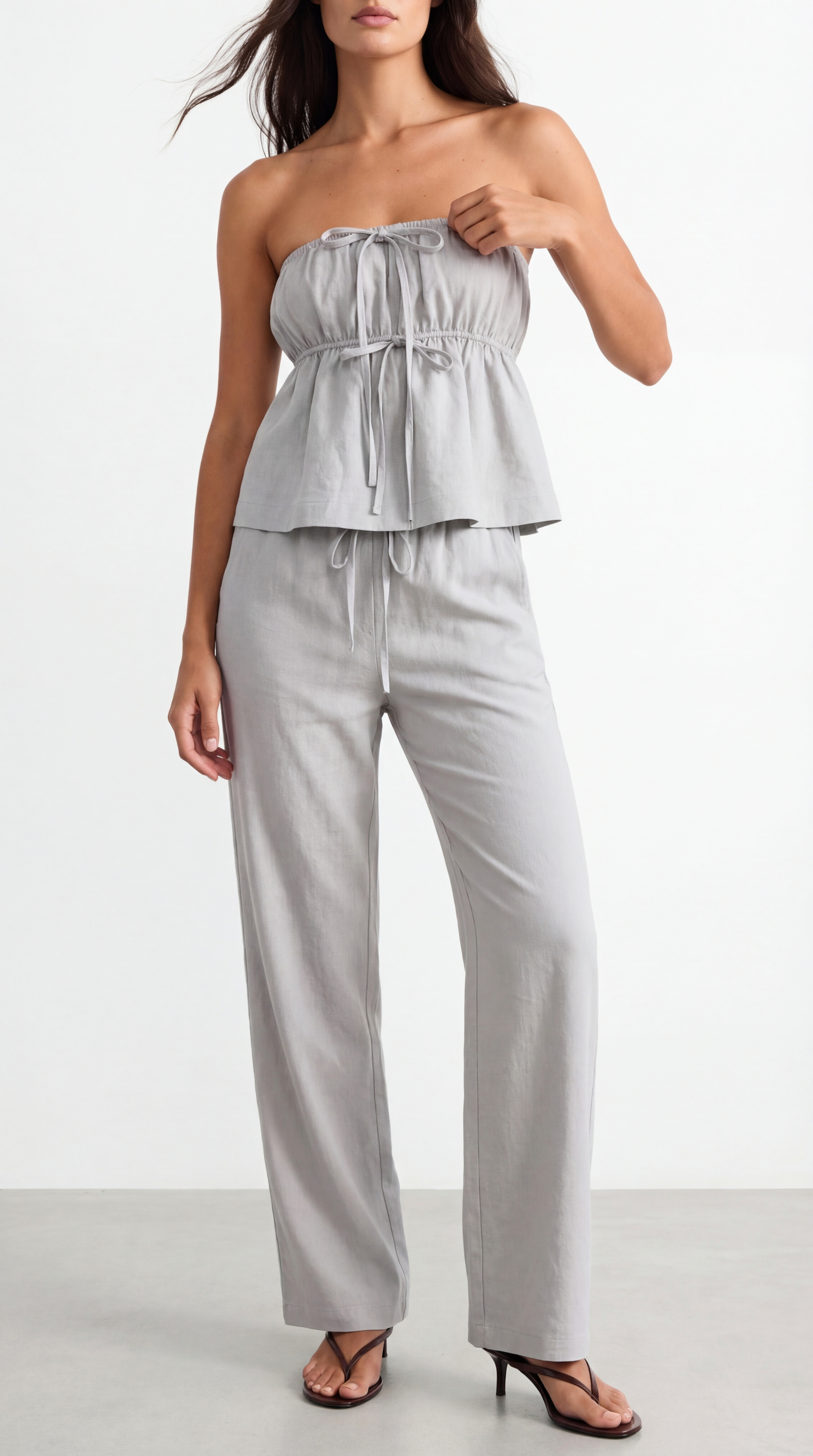 PAIGE ORGANİK KETEN GRİ TAKIM