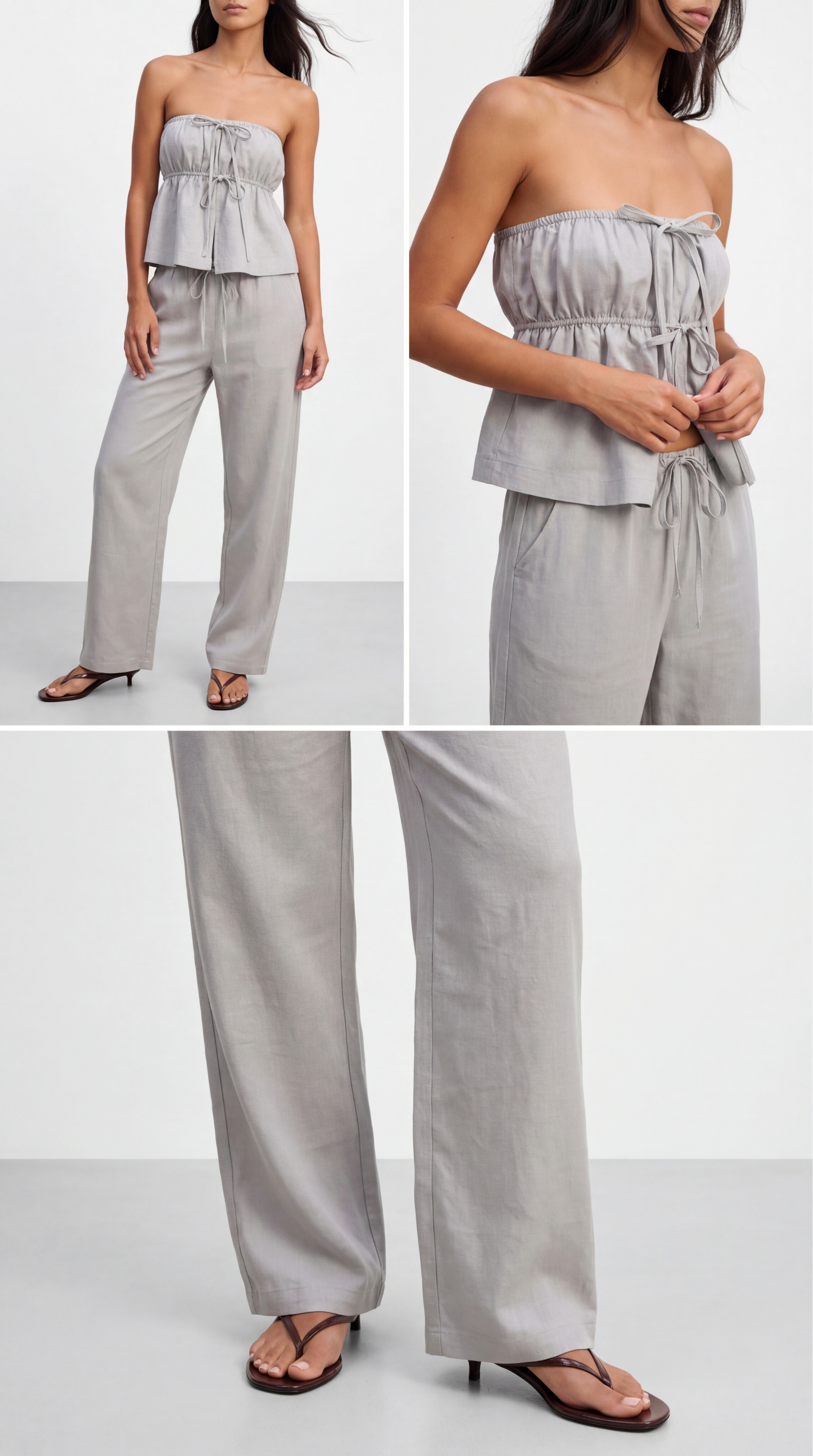 PAIGE ORGANİK KETEN GRİ TAKIM