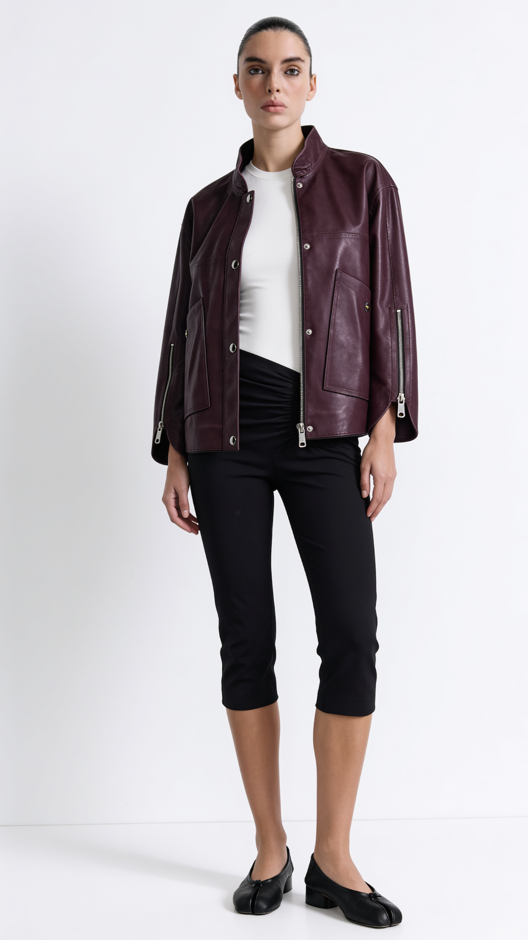 MARLOW BORDO KUZU DERİSİ CEKET