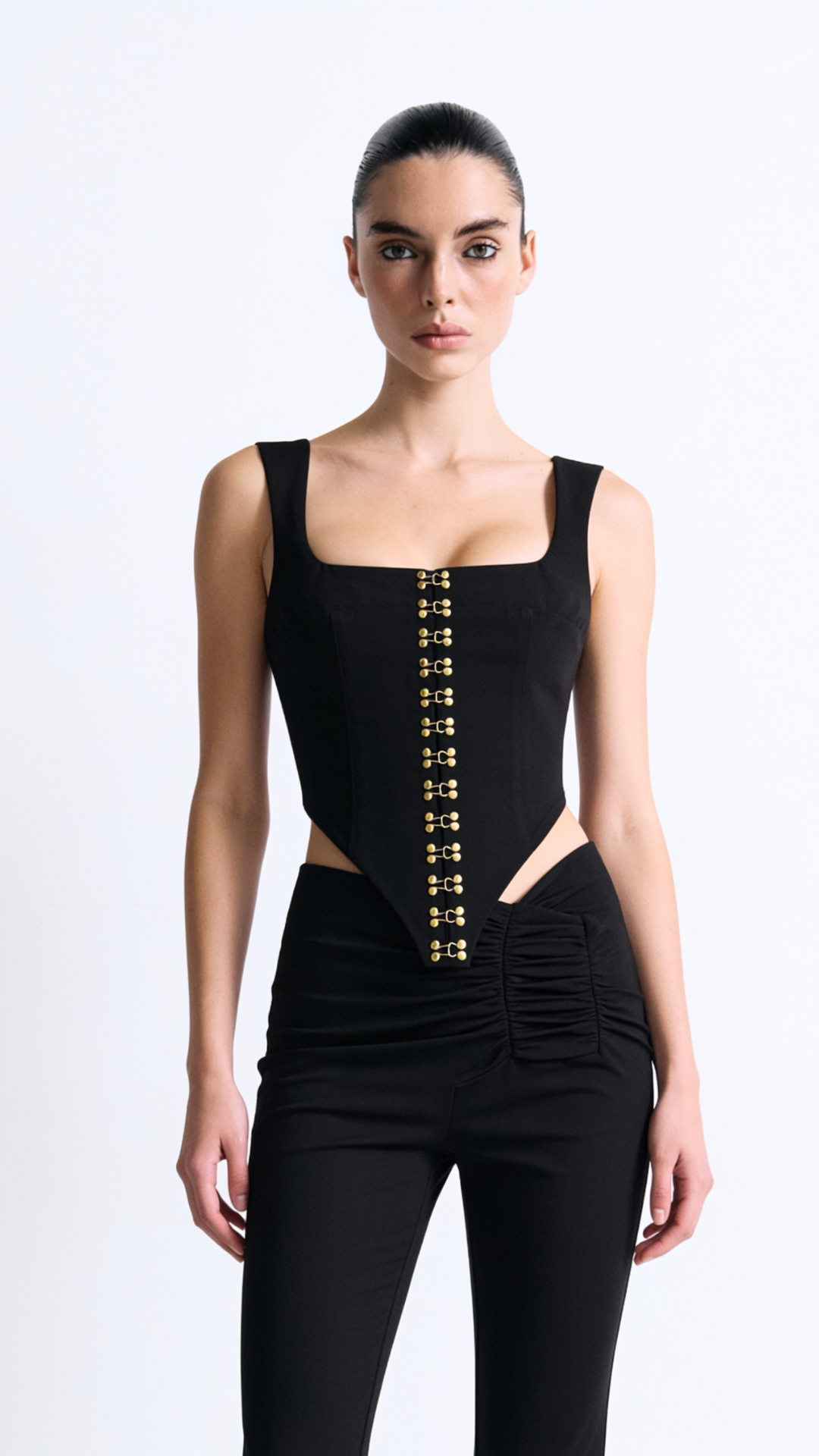 NAOMI SİYAH AGRAFLI KORSE