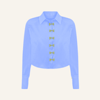 DREW AGRAF DETAYLI MAVİ GÖMLEK