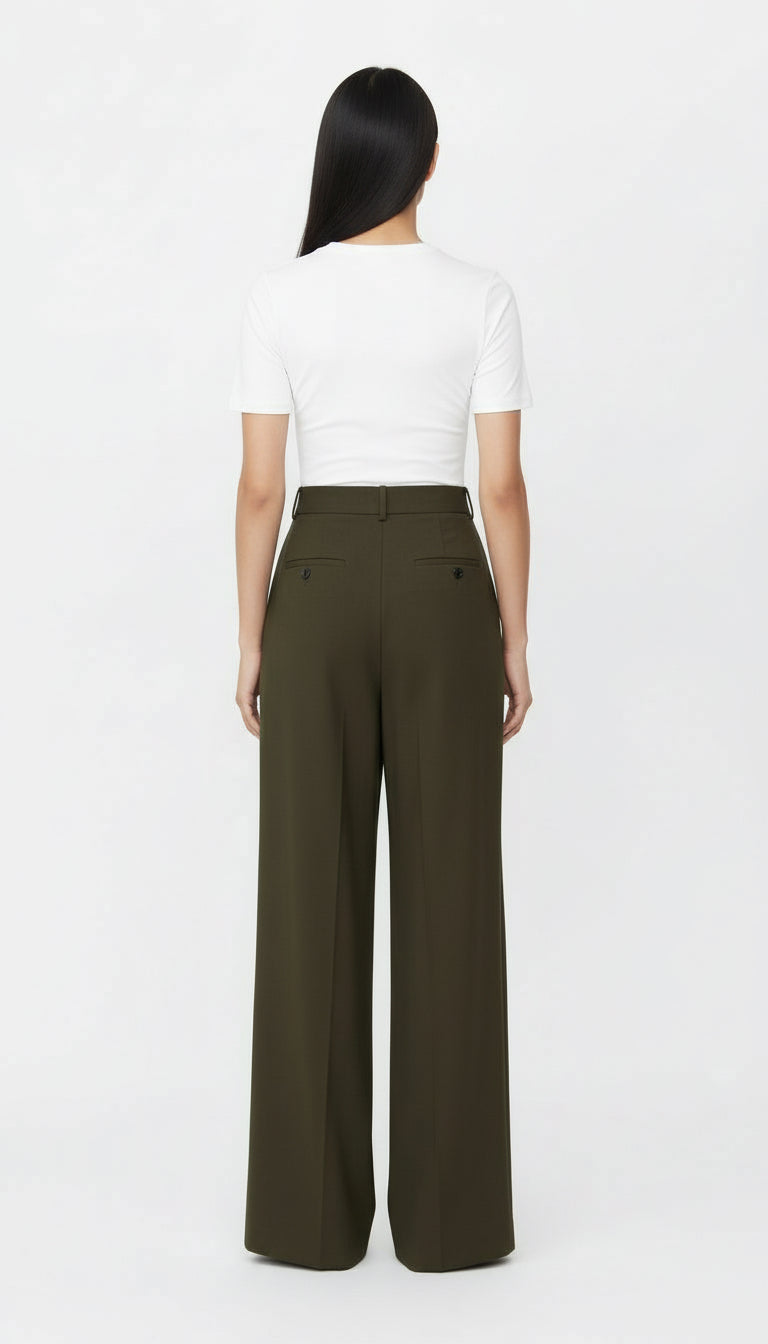 LOVIS YÜN HAKİ PALAZZO PANTOLON