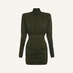 AMOR DRAPELİ HAKİ MİNİ ELBİSE