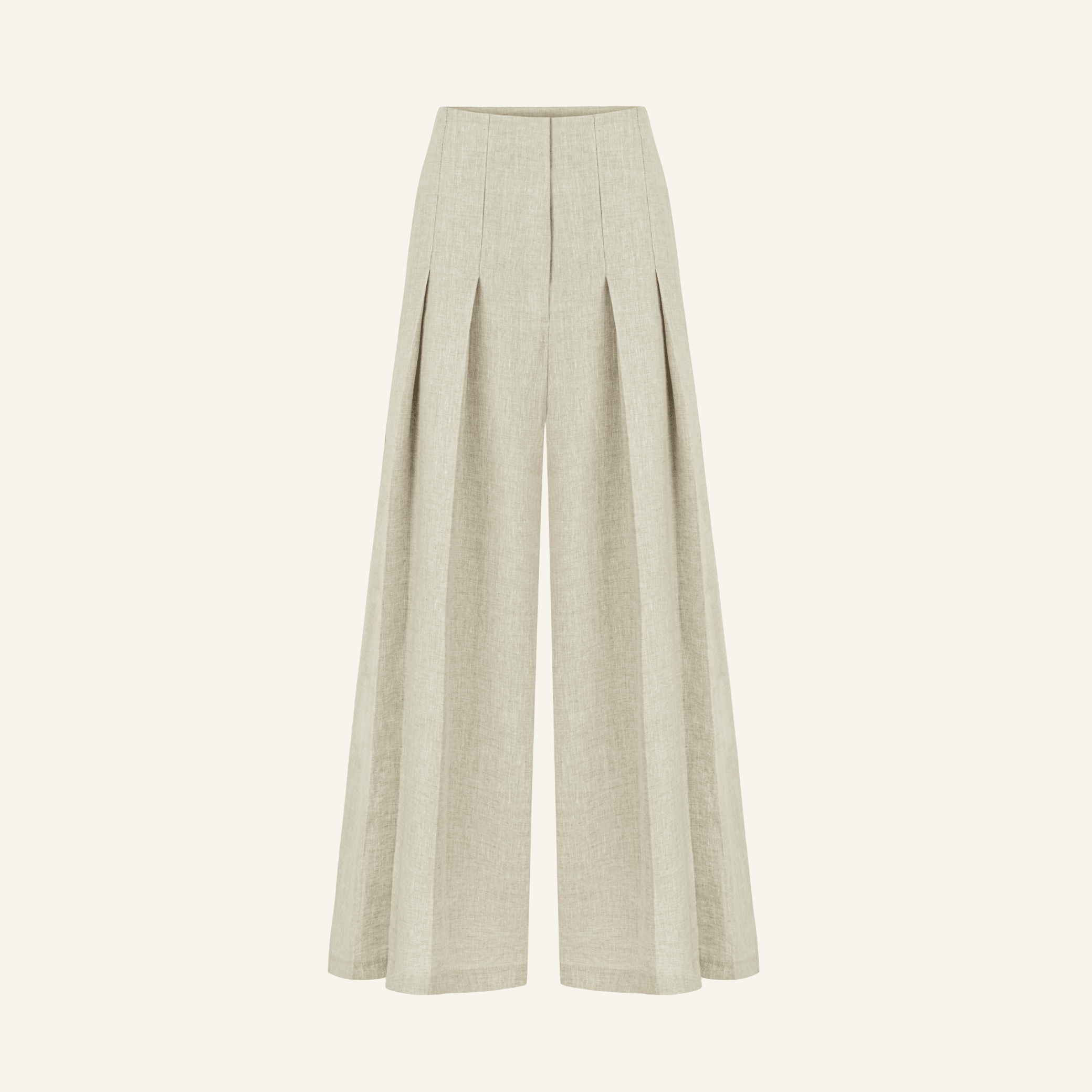 WILLOW ORGANIC LINEN DOUBLE PLEAT TROUSERS