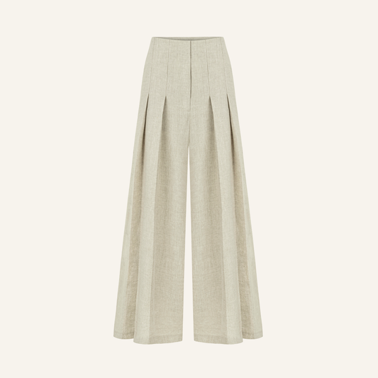 WILLOW ORGANİK KETEN ÇİFT PİLE PANTOLON