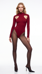 WREN OMUZ DEKOLTELİ KIRMIZI BODYSUIT