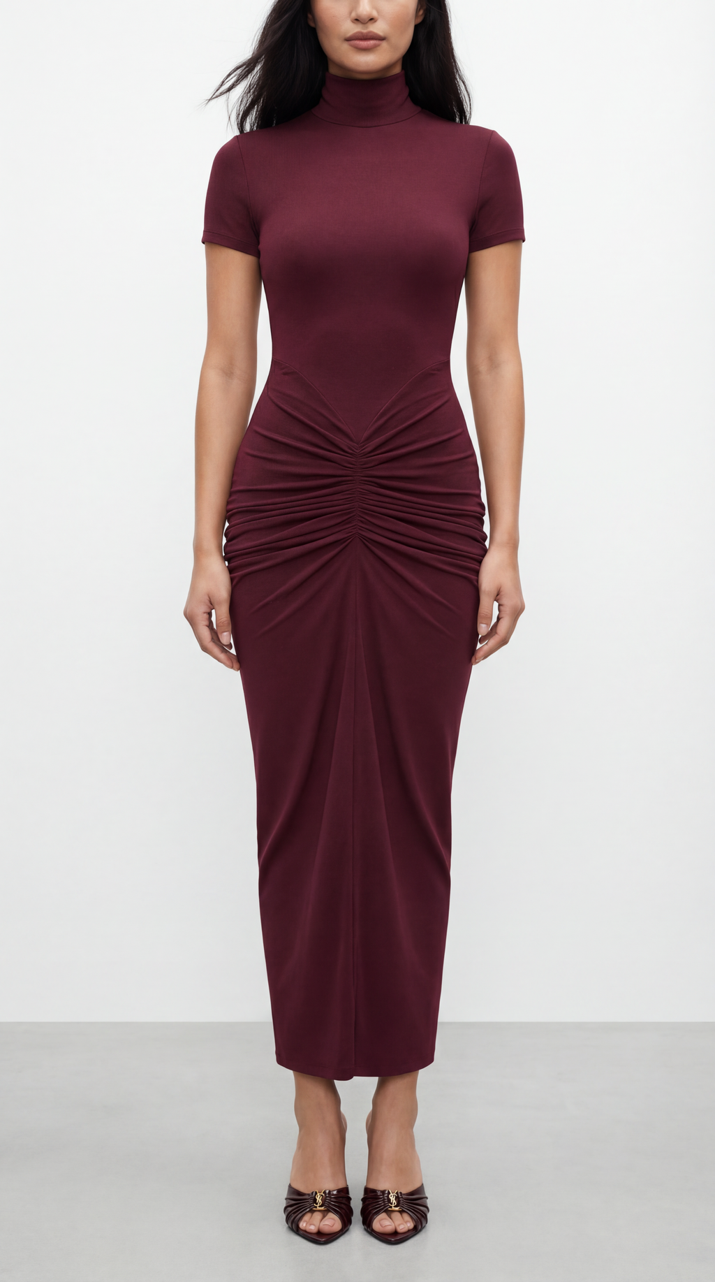 ROMY BORDEAUX LONG DRESS 
