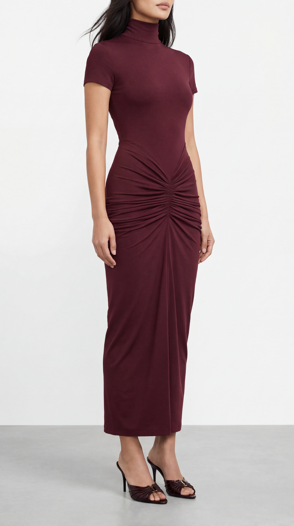 ROMY BORDEAUX LONG DRESS 
