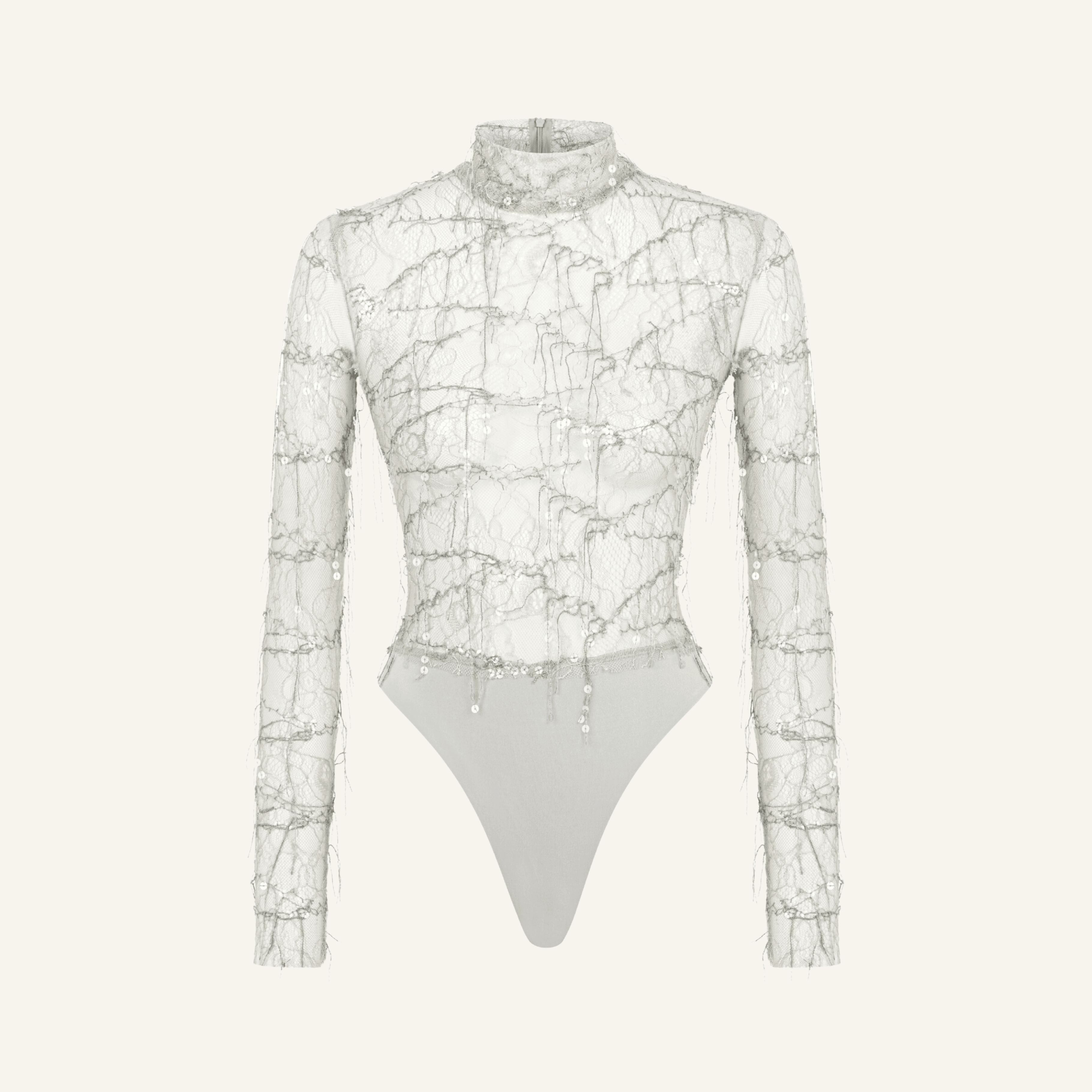 AURA GREY LACE BODYSUIT