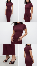 ROMY BORDEAUX LONG DRESS 