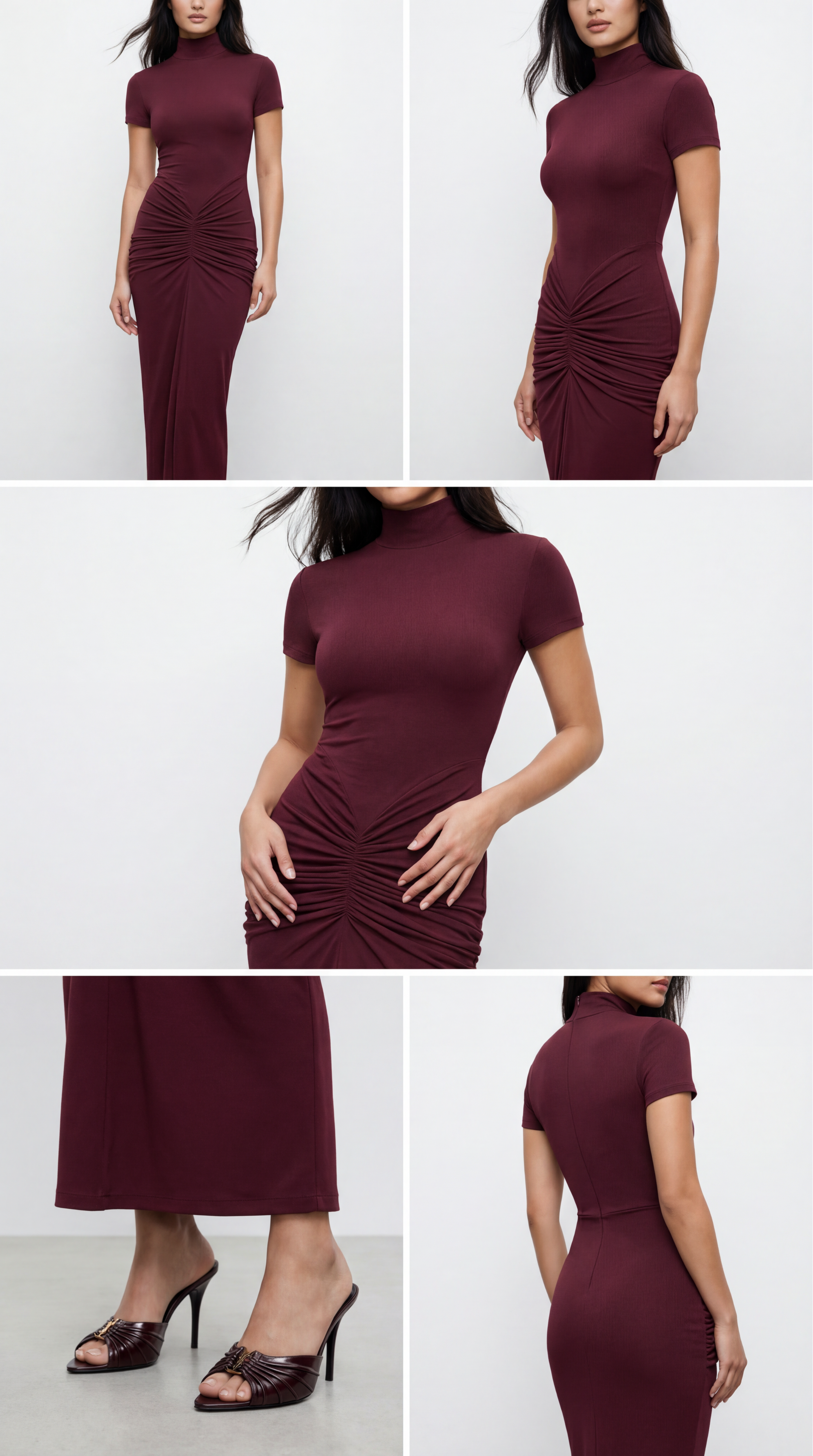 ROMY BORDO UZUN ELBİSE