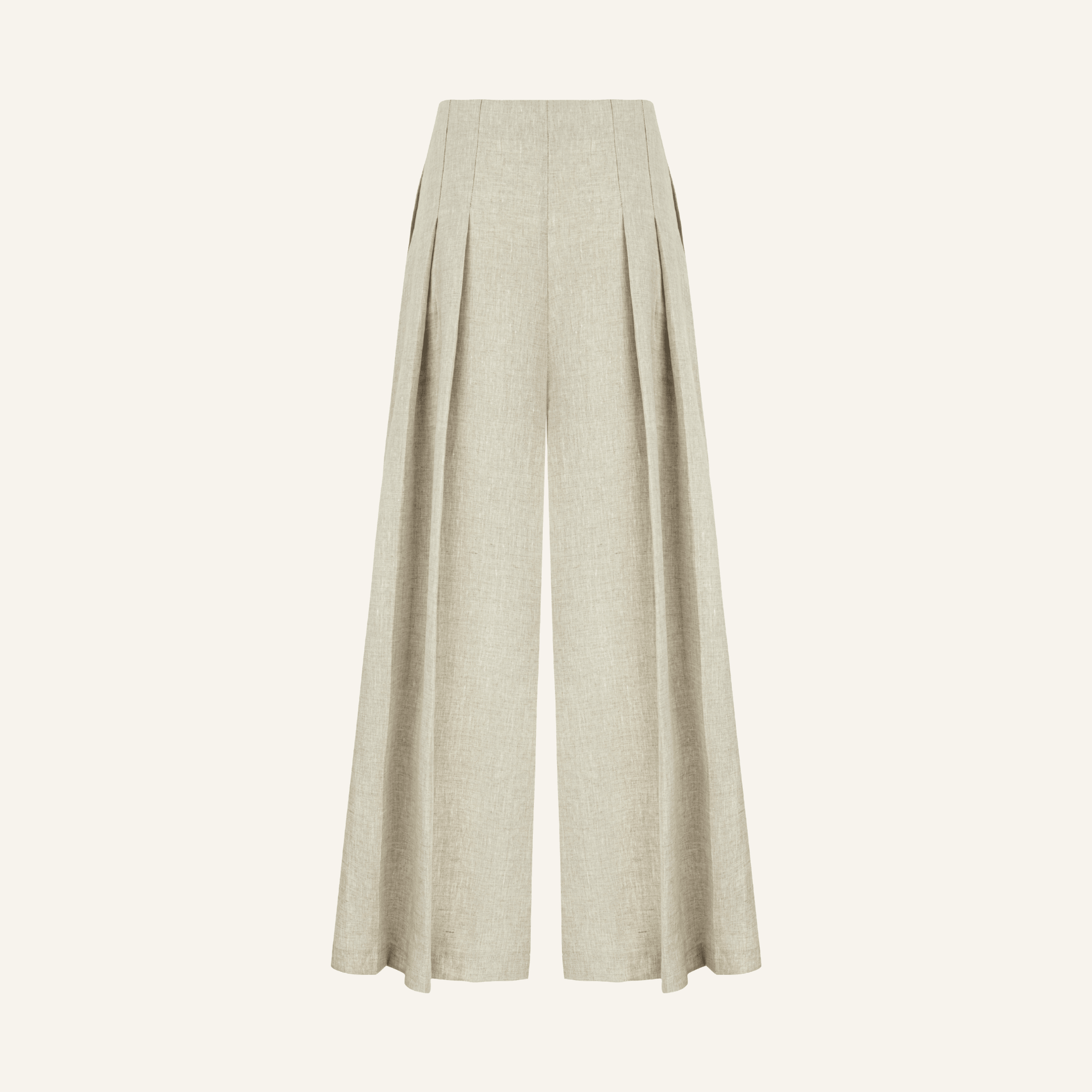 WILLOW ORGANIC LINEN DOUBLE PLEAT TROUSERS