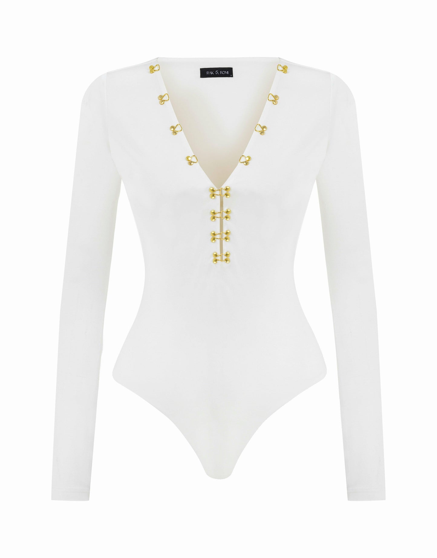 UMA WHITE V-NECK BODYSUIT