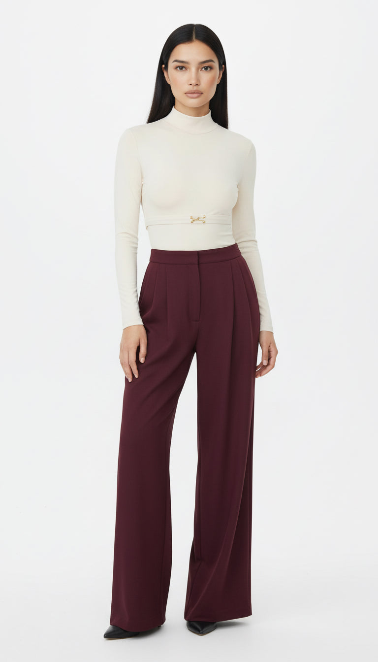 CIAR KEMER DETAYLI EKRU BODYSUIT